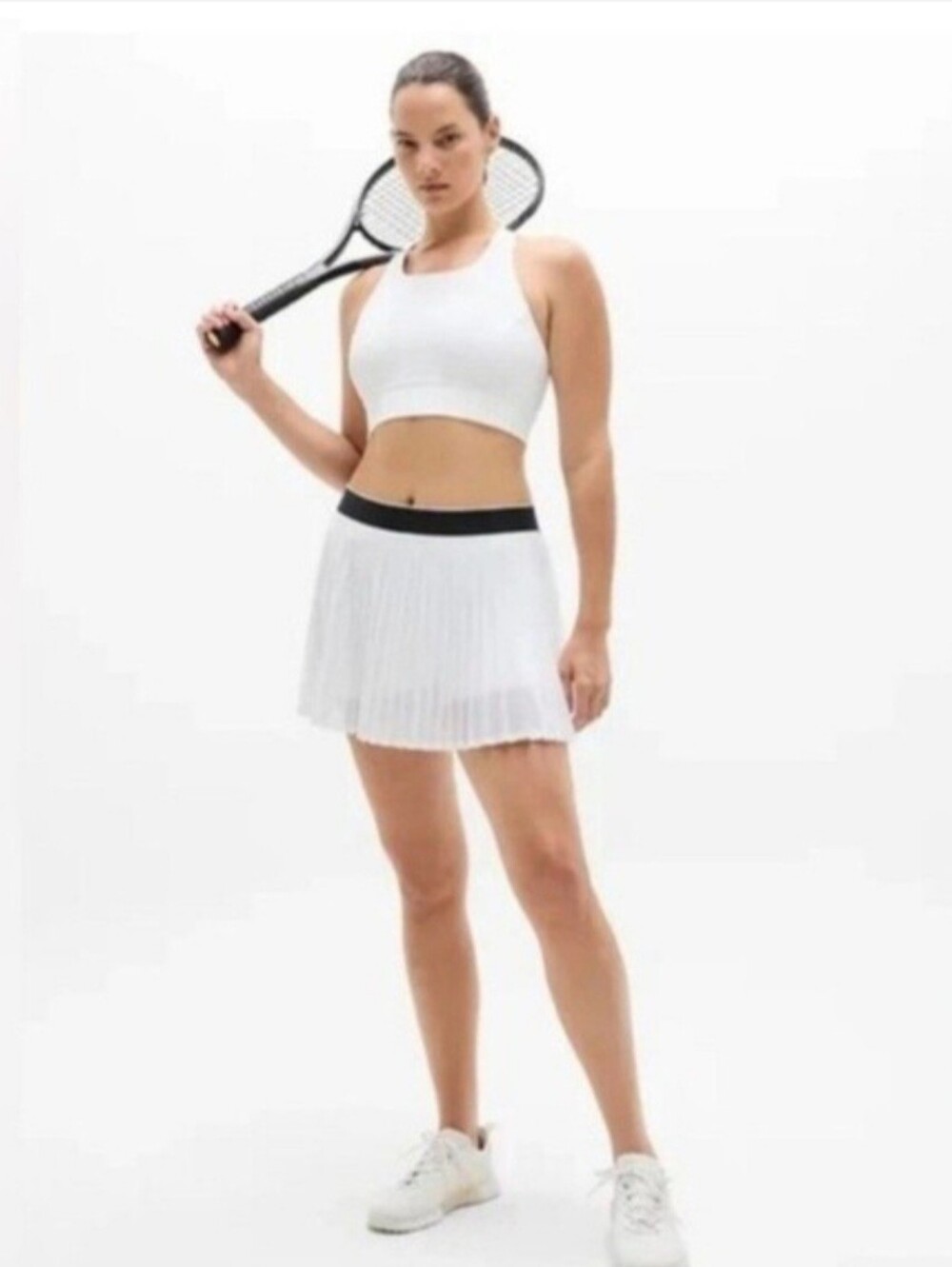 Athleta Sz XXS Pinnacle Pleated Mesh Stretch Skort White Golf Womens